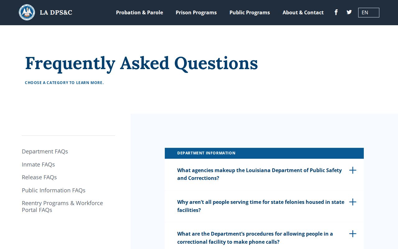 Louisiana DPS&C release information explaining missing calculations and Master Prison Records